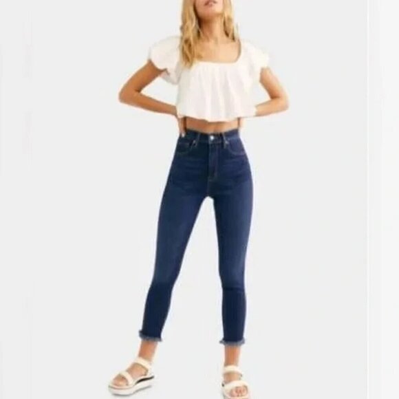 NWT Free People Raw High Rise Jegging in Deep Indigo Size 25 - Picture 1 of 10